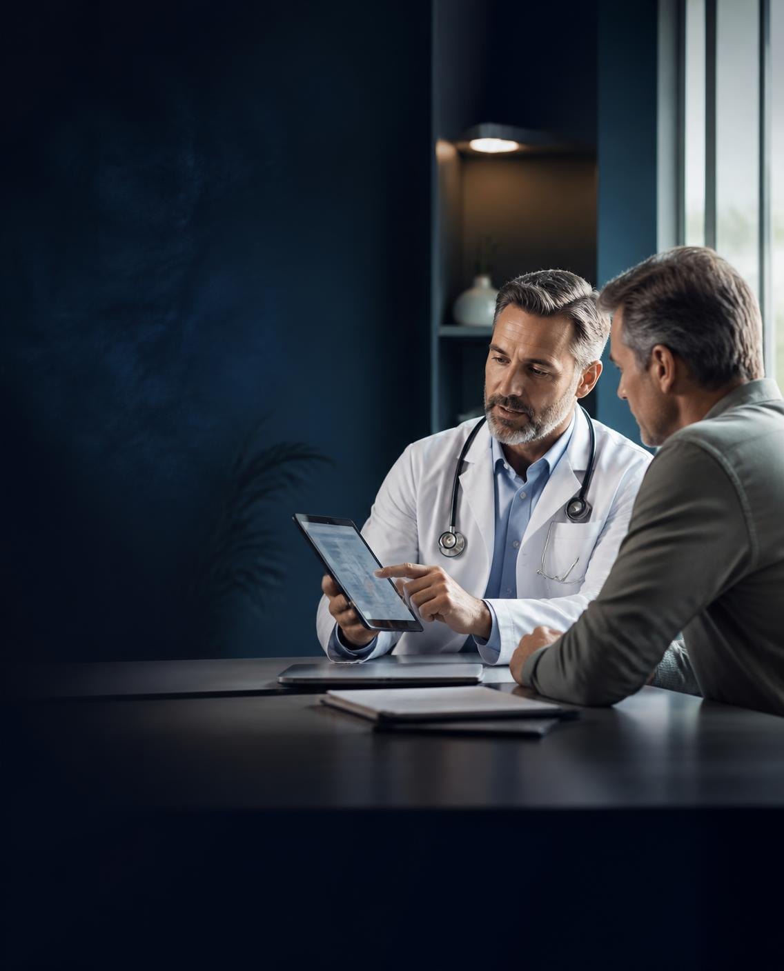 Physician reviewing a plan with a patient