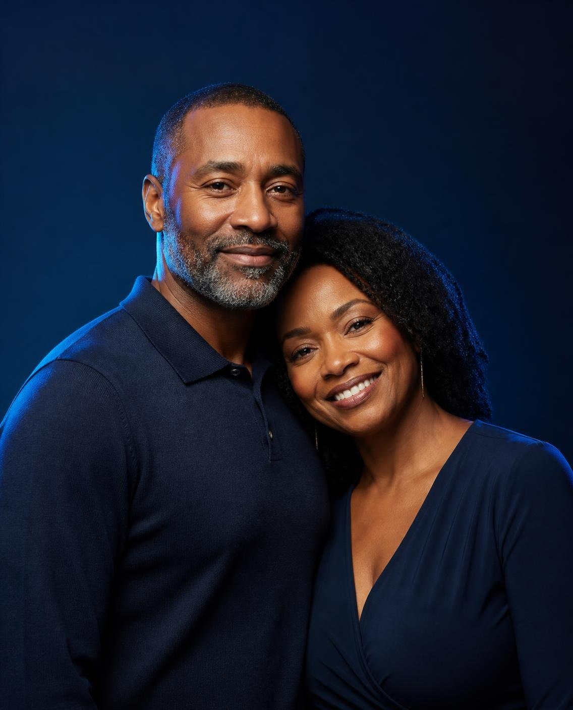 Smiling African-American couple in their late forties